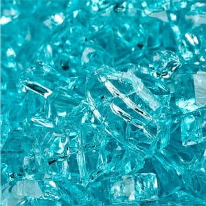 1/4 in. 10 lbs. Tahitian Blue Original Fire Glass for Indoor and Outdoor Fire Pits or Fireplaces