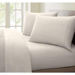 Luxurious Collection Ivory 1000-Thread Count 100% Cotton Full Sheet Set