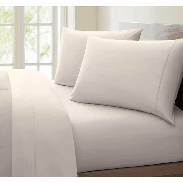 Unbranded Luxurious Collection Ivory 1000-Thread Count 100% Cotton Full Sheet Set
