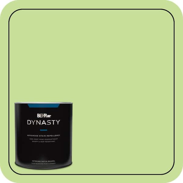 BEHR DYNASTY 1 qt. #420A-3 Key Lime Satin Enamel Interior Stain-Blocking Paint and Primer