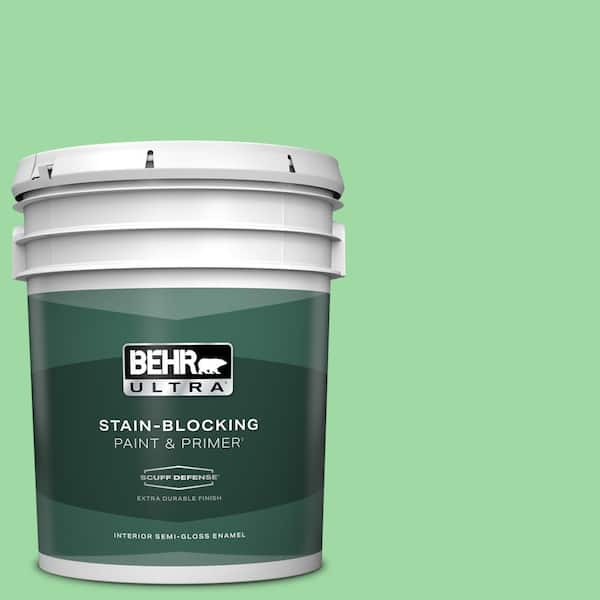 BEHR ULTRA 5 gal. #450B-4 Green Trance Extra Durable Semi-Gloss Enamel Interior Paint & Primer