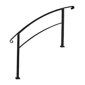 4 ft. Metty Metal Hand Rails for Outdoor Steps, 4 Step Stair Handrail and Indoor Stair Railing Kit