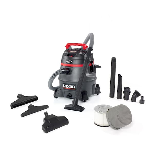 RIDGID 14 Gallon 2-Stage HEPA Commercial Wet/Dry Shop Vacuum with Filter, Dust Bag, Professional Locking Hose and Accessories