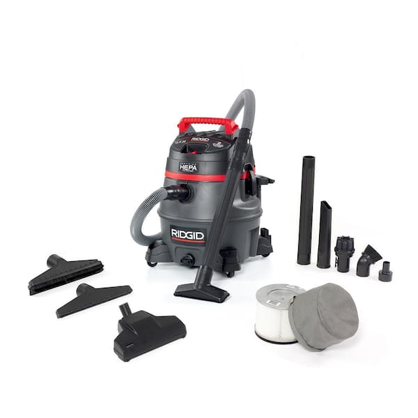 14 Gal. HEPA Commercial Shop Vacuum Wet Dry Vac with Filter, Dust Bag, Professional Hose and Accessories RV2400HF