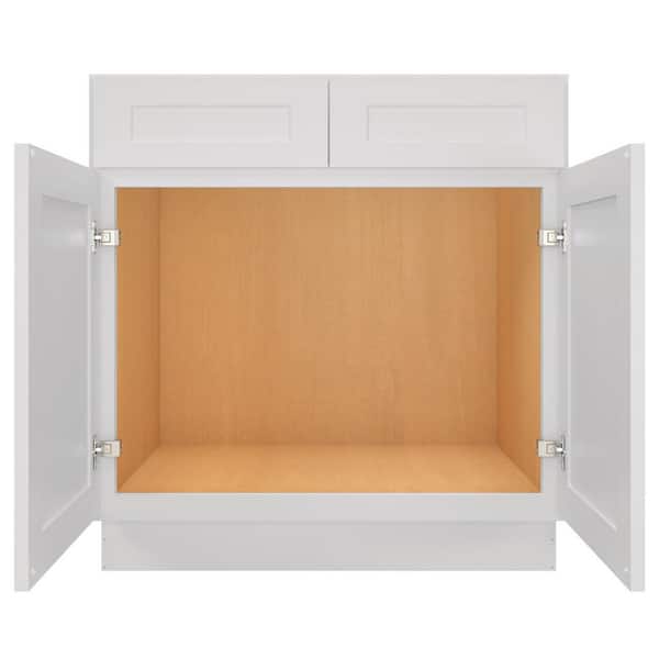 L10-SB33-HR: Luxor White 33 Two Door Removable Sink Base Cabinets