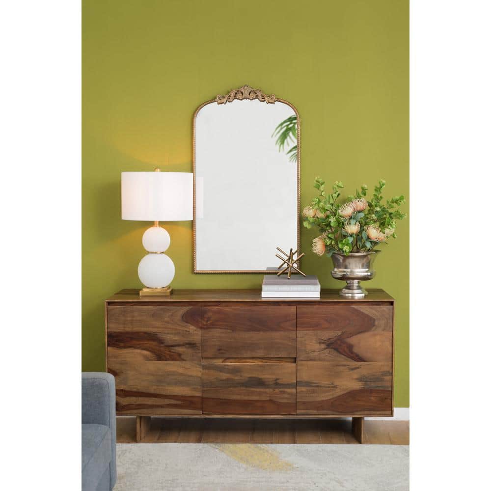 Gold Rectangular Wood Framed Wall Mirror 24" x 42"