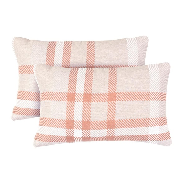 Astella Tartan Tuscan Lumbar Outdoor Accent Throw Pillow (Set of 2)