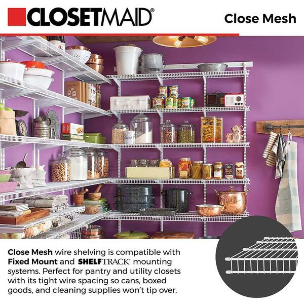 ClosetMaid ShelfTrack 72 in. W White Reach-In Wall Mount 3-Shelf Wire Closet  System Organizer Kit 2873 - The Home Depot