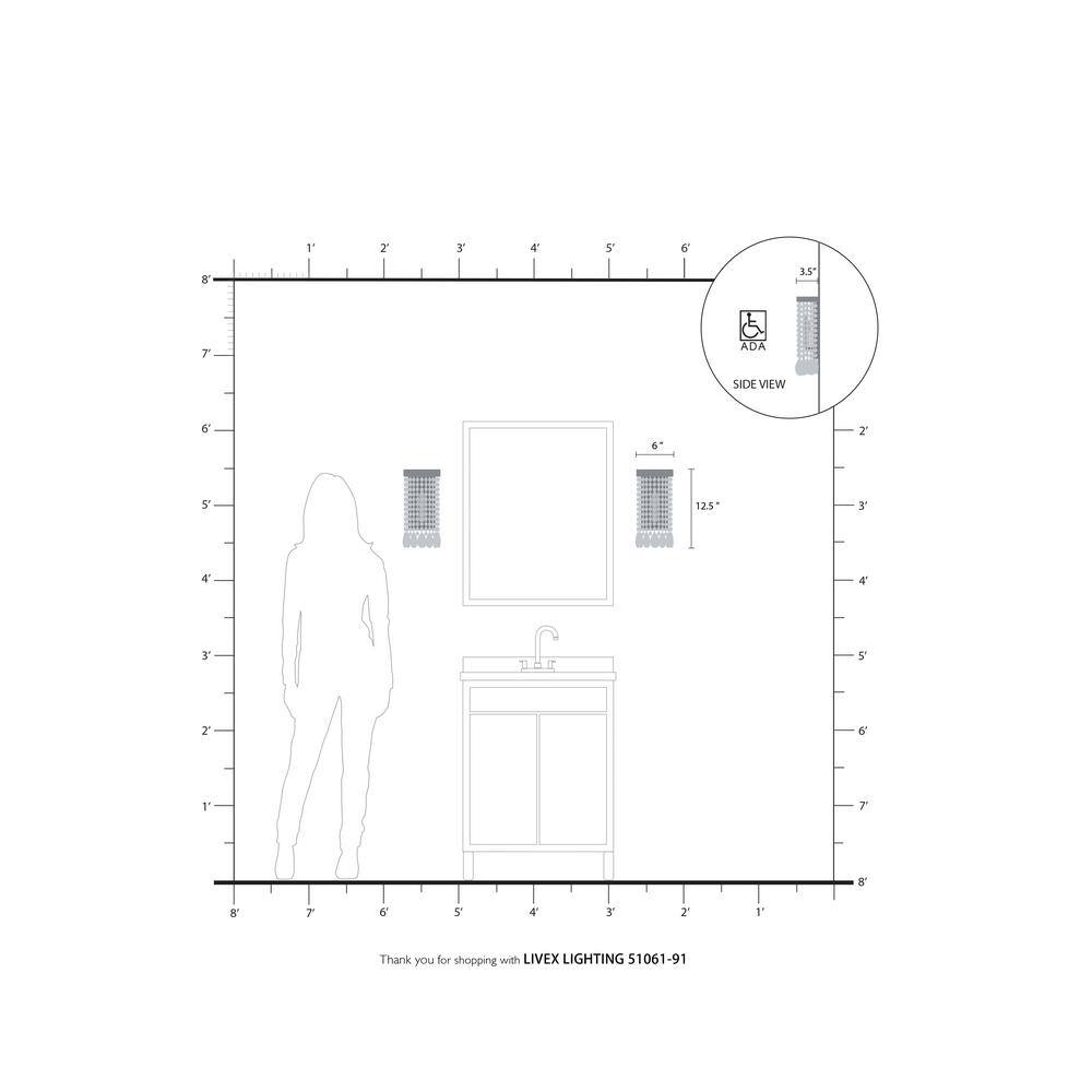Brushed Nickel Crystal Shade 1-Light Wall Sconce