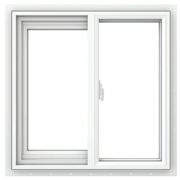 V-2500 Series 23.5 in. W x 23.5 in. H Left-Handed White Vinyl Low-E Sliding New Construction Window w/ Nail Fin Frame