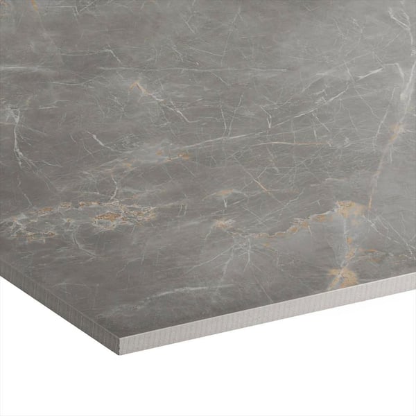 Corso Italia Impero Tuscan Gray Silk 24 in. x 48 in. Marble Look