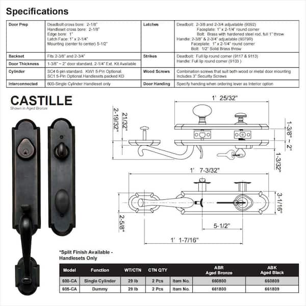 Sandcast Collection Valero Aged Black Single Cylinder Deadbolt Entry Door Handleset with Tulum Knob Inside Trim