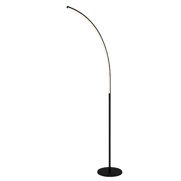 Sorrell 62.5 in. Matte Black Integrated LED Arcing Floor Lamp with Adjustable Color Temperature and Dimming Switch