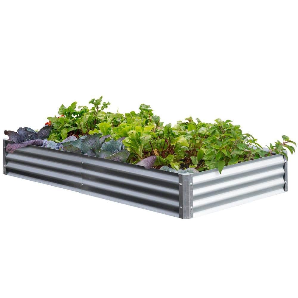 EarthMark Bajo Series 40 in x 76 in. x 10 in. Galvanized Metal Raised Garden Bed Bundle MGB-LB26 Sansujyuku sansujyuku.com