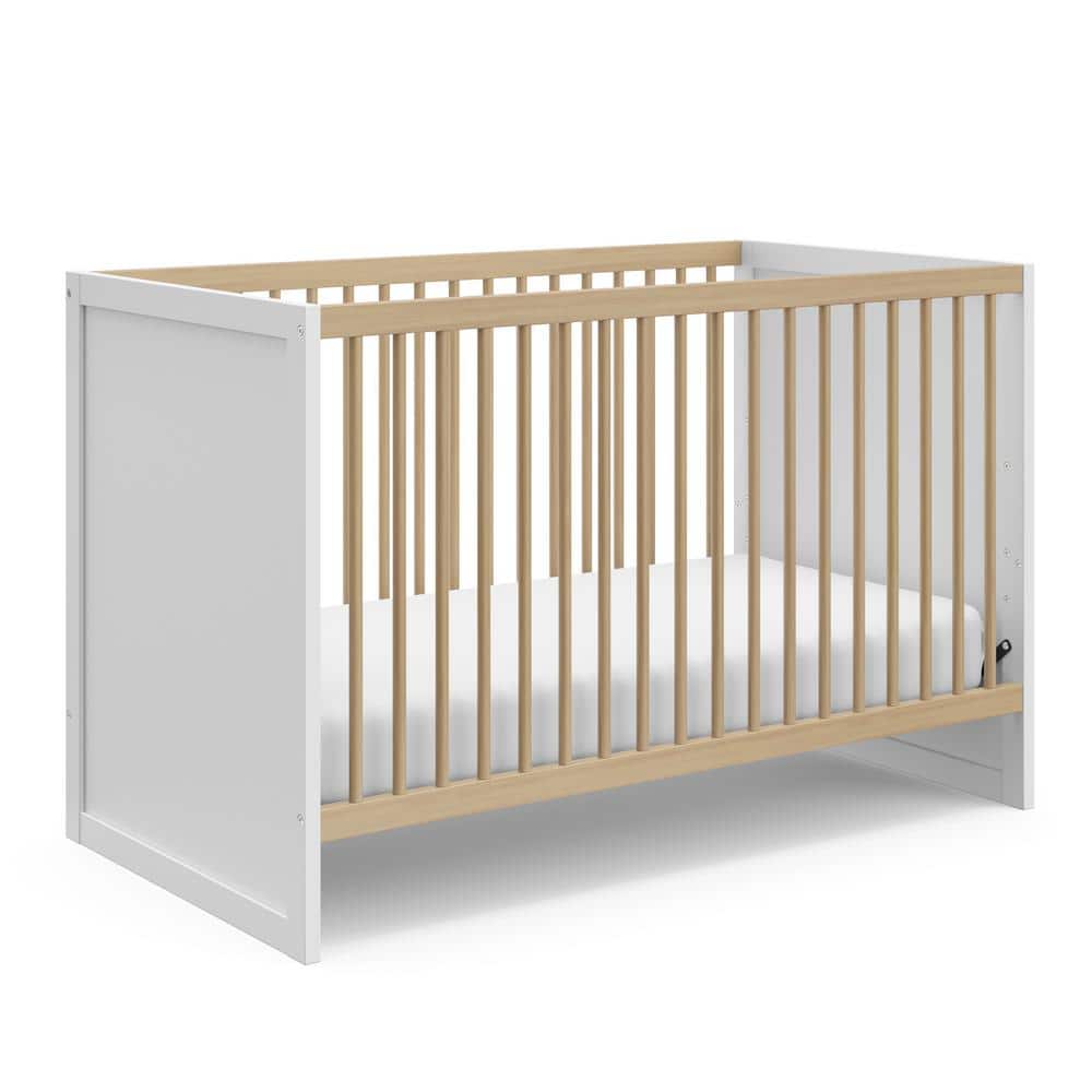 Storkcraft Calabasas White with Driftwood 3-in-1 Convertible Crib 04601-271  - The Home Depot