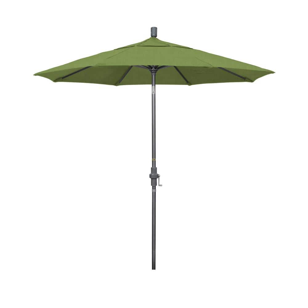 7.5 ft. Hammertone Grey Aluminum Market Patio Umbrella Collar Tilt Crank Lift in Spectrum Cilantro Sunbrella price history on PriceWatchPro