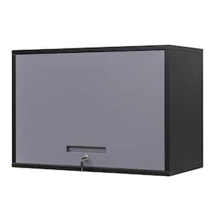 Black and Grey 31.5 in. W x 21.6 in. H x 15.7 in. D Steel Garage Wall Cabinet with 2 Shelves Tool Cabinet for Basement