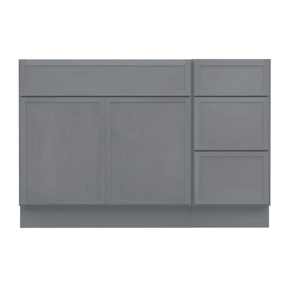 48 in. W x 21 in. D x 32.5 in. H Bath Vanity Cabinet without Top in Smoky Gray