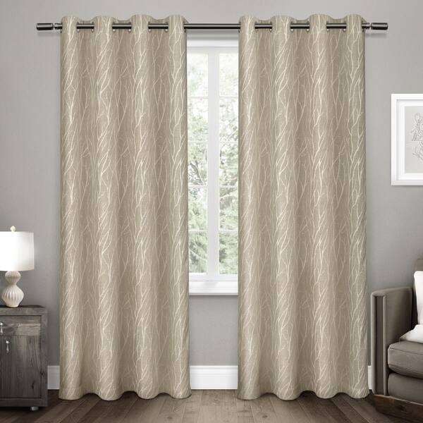 Set of 2 Grommet Panels Exclusive Home 52"x96" Forest Hill Woven Blackout 