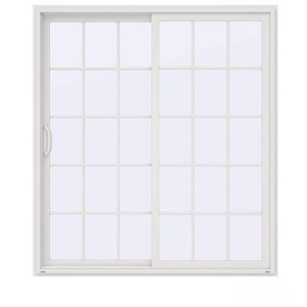 JELD-WEN 72 in. x 80 in. V-4500 Contemporary White Vinyl Left-Hand 15 Lite Sliding Patio Door