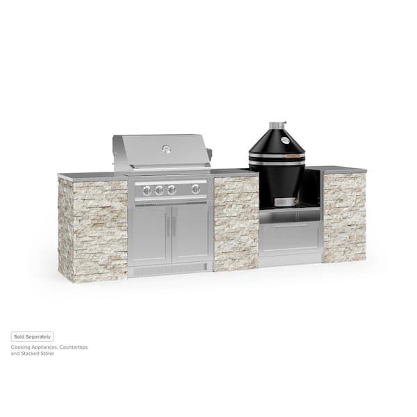 Outdoor Kitchen 96 W x 24 D Stainless Steel 4-Piece Modular Cabinet Set