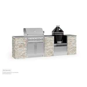 Outdoor Kitchen Signature Series 4-Piece Stainless Steel Cabinet Set with Kamado and 33 in. Grill Cabinet