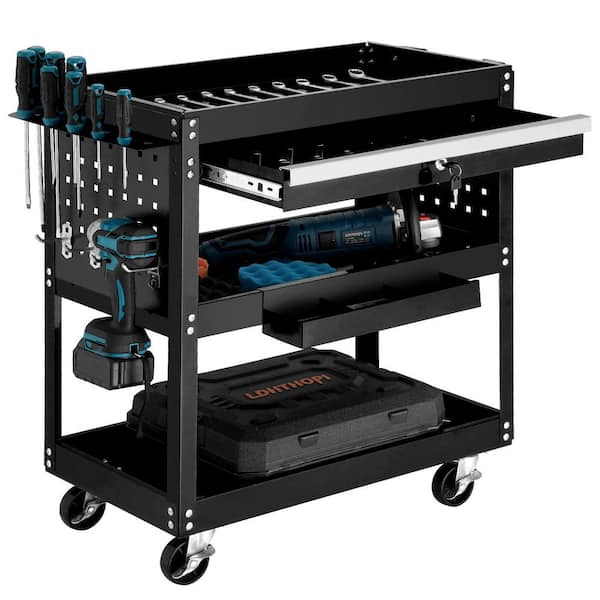Tool Storage 29.5 in.-330 lbs. Tool Cart with Wheels Drawer