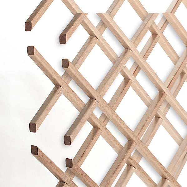 American Pro Decor 18-Bottle Trimmable Wine Rack Lattice Panel Inserts in Unfinished Solid North American Hard Maple