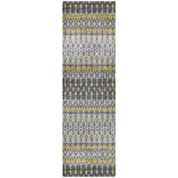 Dream Shag Premium Machine Washable Abstract ADS72 Gray 2 ft. x 7 ft. Runner Rug