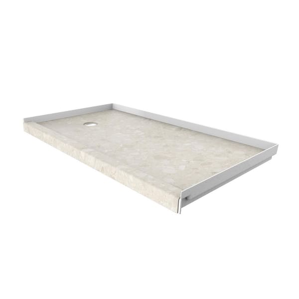 FlexStone 32 in. x 60 in. Single Threshold Shower Base with Left Hand Drain in Calabria