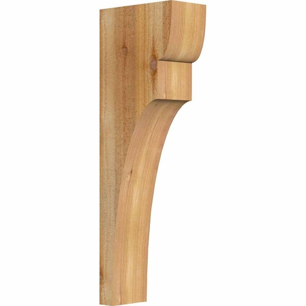 Ekena Millwork 4 in. x 8 in. x 24 in. Western Red Cedar Yorktown Rough Sawn Corbel