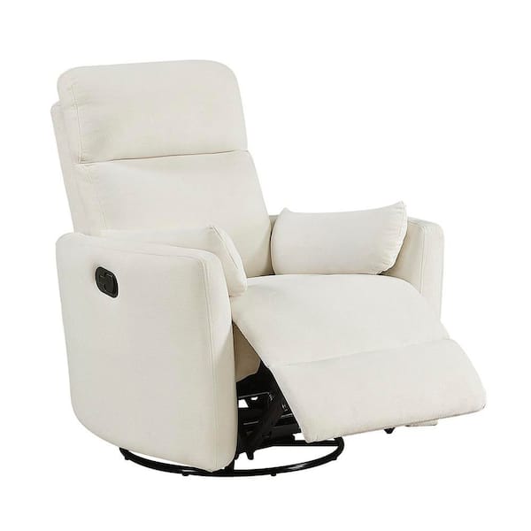 サラベールページ　シングル　ホワイト Lazzara Hadley Beige Microfiber Manual Swivel Glider Recliner