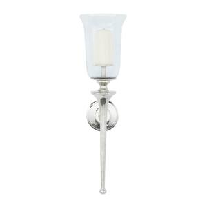 Silver Aluminum Wall Sconce with Glass Holder