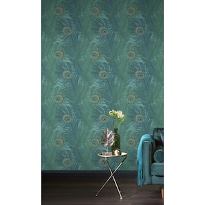 Emerald Bali Inspired Tropical Machine Washable 57 sq. ft. Non-Woven Non- Pasted Double Roll Wallpaper
