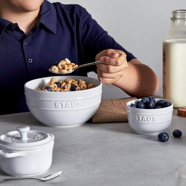 staub Ceramic 3-pc Mini Round Cocotte Set - White 1015095 - The