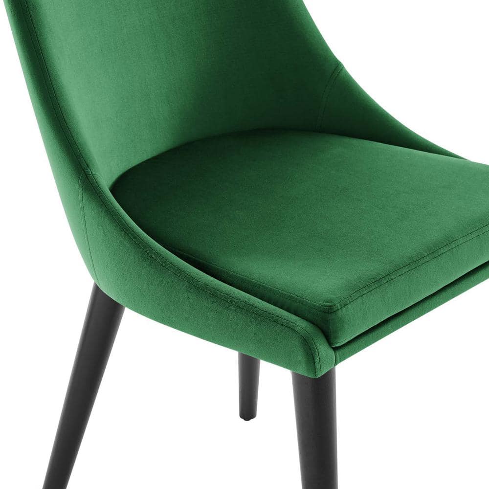 Emerald Velvet & Black Metal Frame Dining Chairs - Set of 2