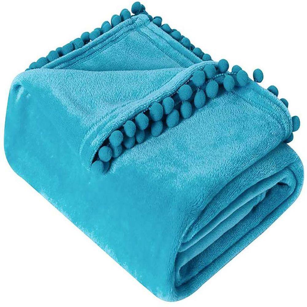 Blue Fleece Machine Washable Throw Blanket 50" x 60"