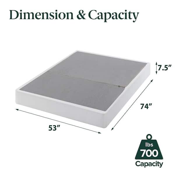 Zinus 7.5 in. Profile Full White Metal Box Spring, No