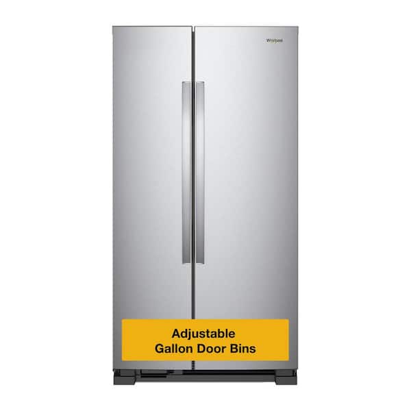 25 cu. ft. Side by Side Refrigerator in Monochromatic Stainless Steel