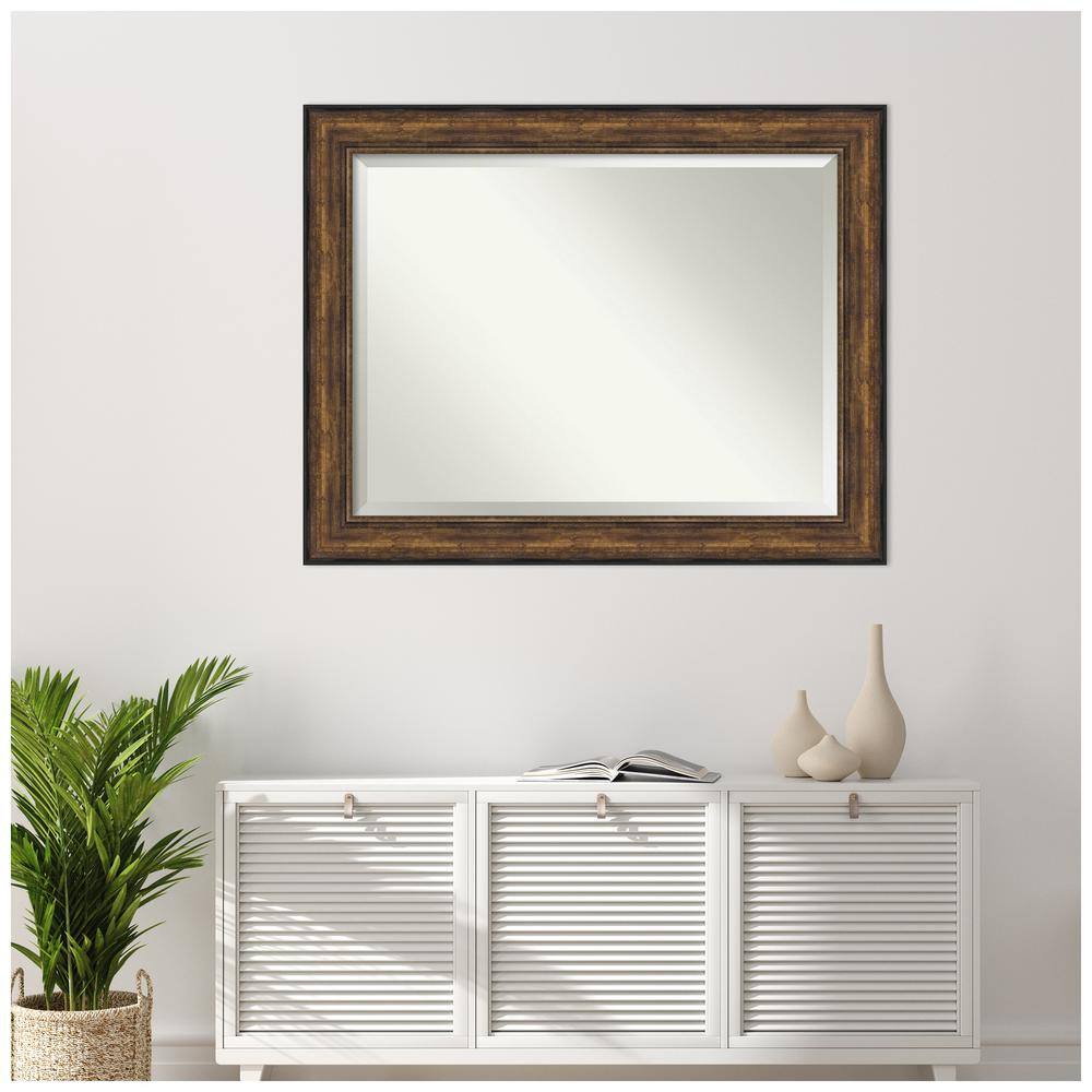 Ballroom Bronze Rectangular Wood Framed Wall Mirror