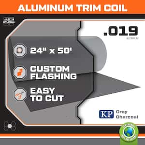 24 in. x 50 ft. Gray/Charcoal Aluminum Trim Coil