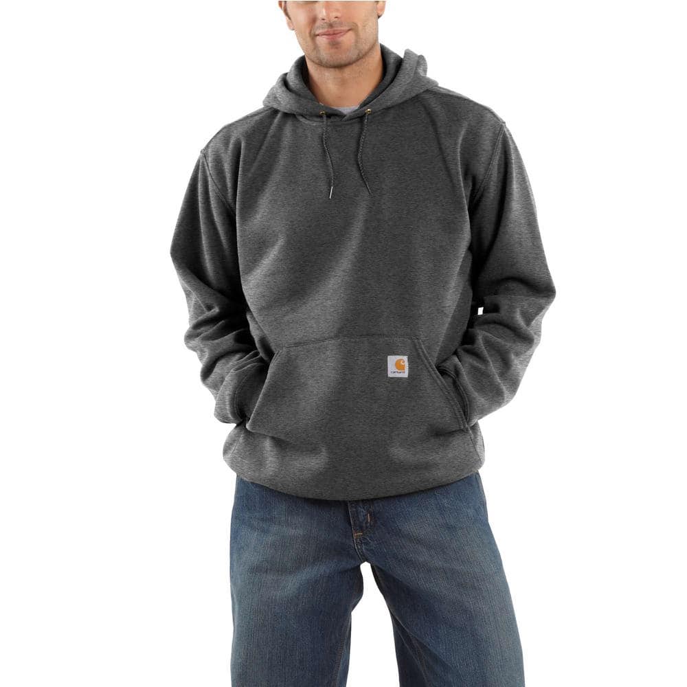 Men's Large Gray Heavy Duty Cotton/Polyester Long-Sleeve Pullover Hoodie