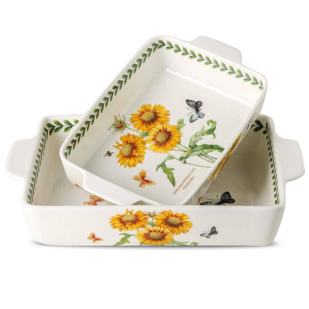 2-Piece Square Porcelain Baking Dish Set with Handles, Nonstick Casserole Bakeware for Oven and Table Use price history on PriceWatchPro
