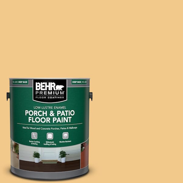 BEHR PREMIUM 1 gal. Home Decorators Collection #HDC-CL-16 Beacon Yellow Low-Lustre Enamel Int/Ext Porch and Patio Floor Paint