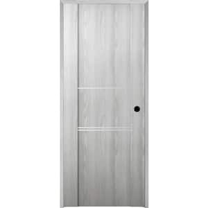 Vona 36 in. x 80 in. Left-Handed Solid Core Ribeira Ash Textured Wood Single Prehung Interior Door