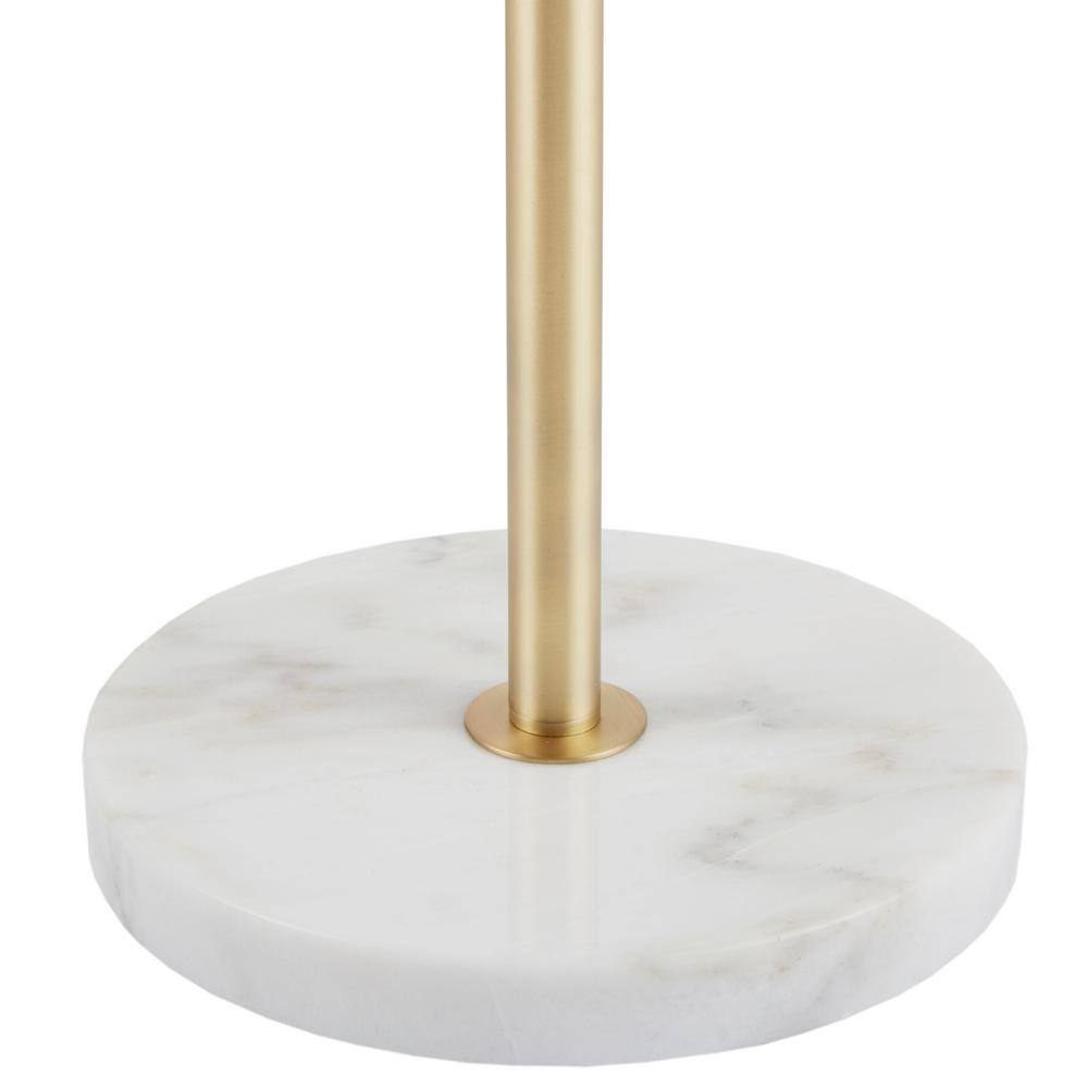 Holloway 62" White and Gold 3-Globe Marble Base Floor Lamp