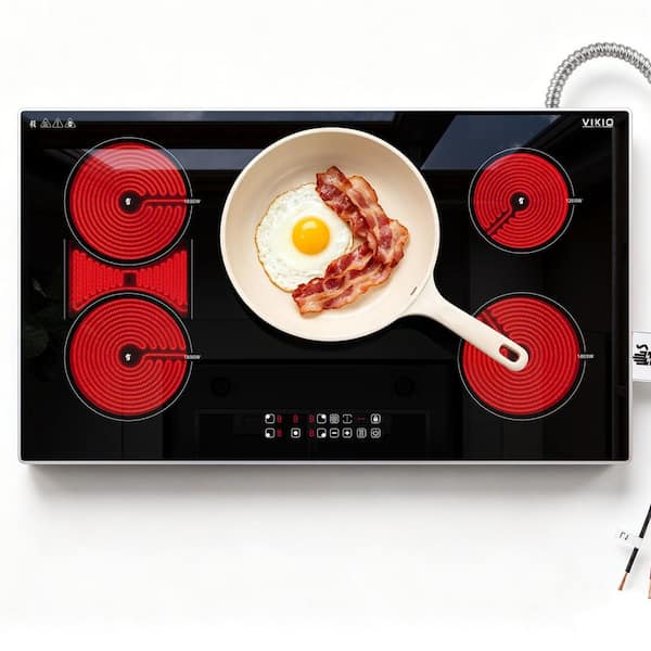 Profile 36 in. Buil-In Touch Control Induction Electric Cooktop w/ 5-Burner Elements and Power Boost in Black Glass Top