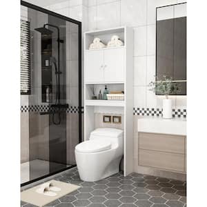 25 in. W x 77 in. H x 7.9 in. D Gray Bathroom Over-The-Toilet