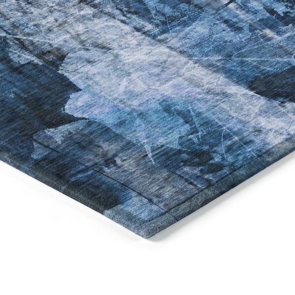 Chantille ACN560 Navy 8 ft. x 8 ft. Round Machine Washable Indoor/Outdoor Geometric Area Rug