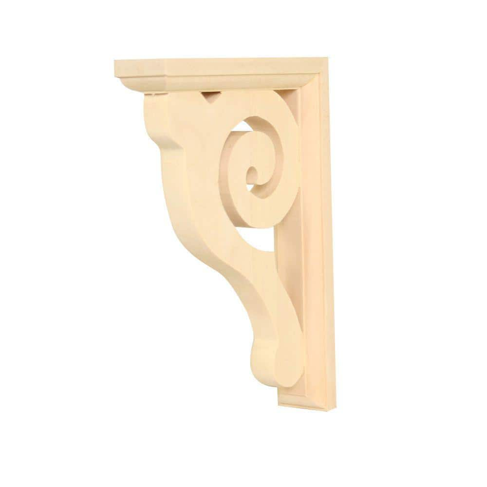 Waddell WADC 618 1 1 2 In X 6 In X 8 1 2 In Basswood Scroll Corner   Beige Waddell Brackets 10001537 64 1000 